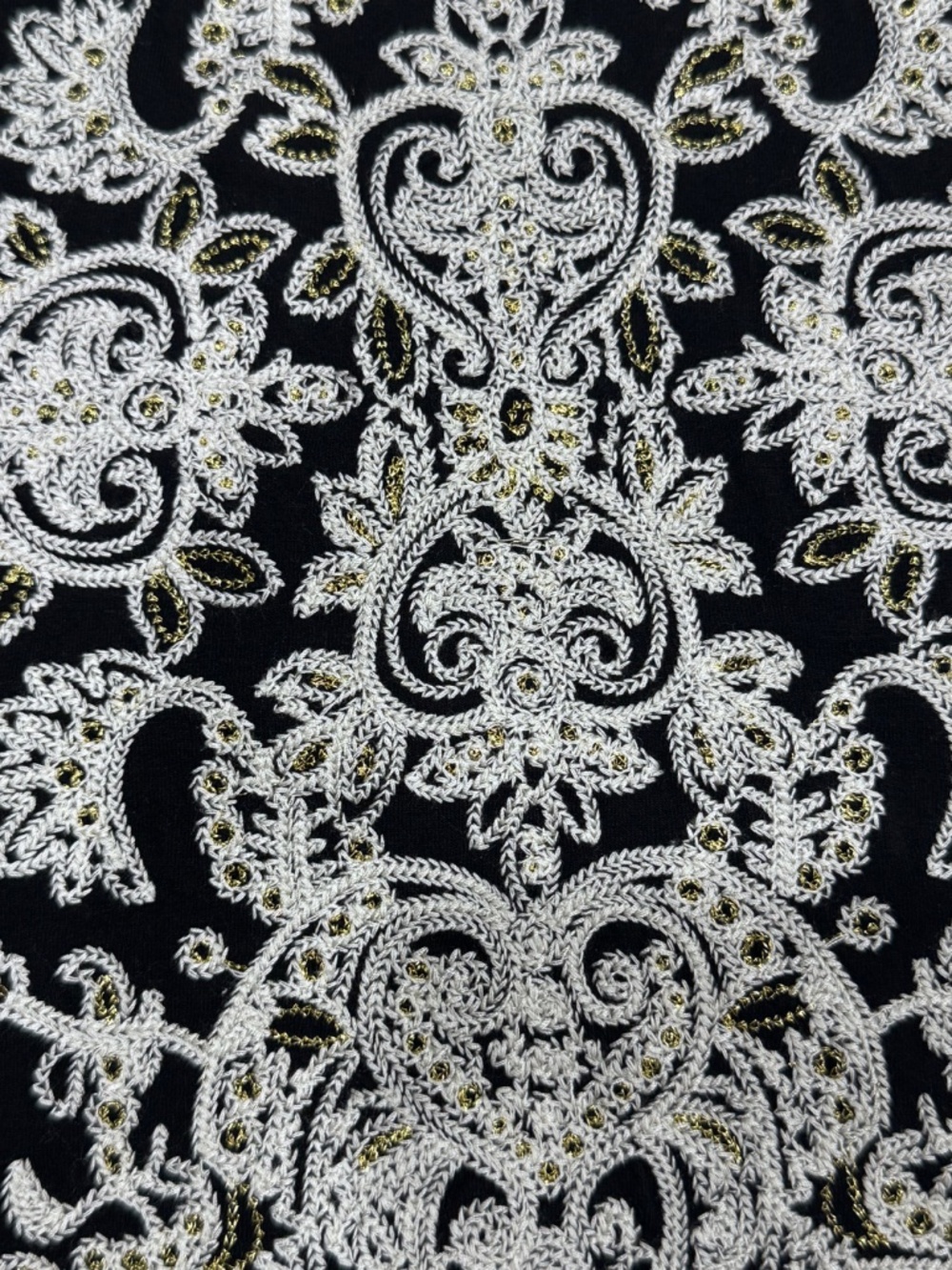 INC International Concepts Black Boho Embroidered Tunic Dress Size Large - Picture 9 of 12